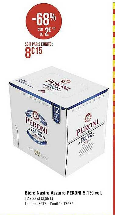 bière nastro azzurro peroni 5,1% vol.