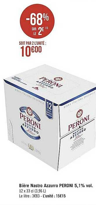 bière nastro azzurro peroni 5,1% vol.