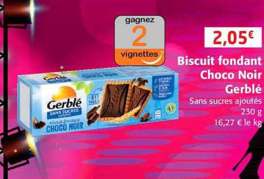 Biscuit Fondant Choco Noir Gerblé