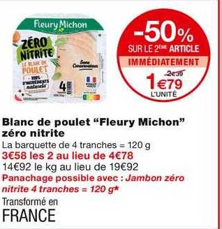 blanc de poulet "fleury michon" zéro nitrite