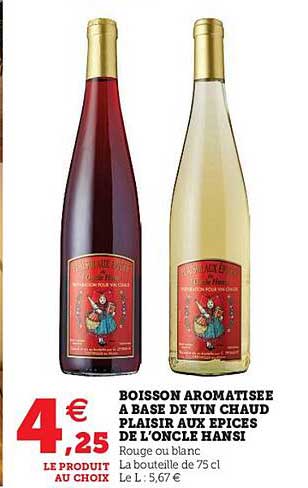 boisson aromatisée à base de vin chaud plaisir aux épices de l'oncle hansi