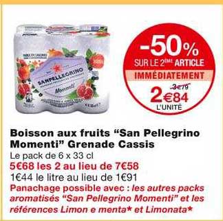 boisson aux fruits "san pellegrino moment" grenade cassis