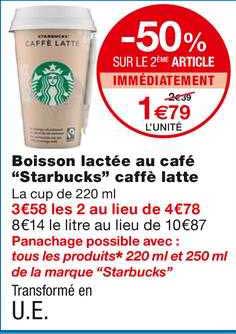 boisson lactée au café "starbucks" caffè latte