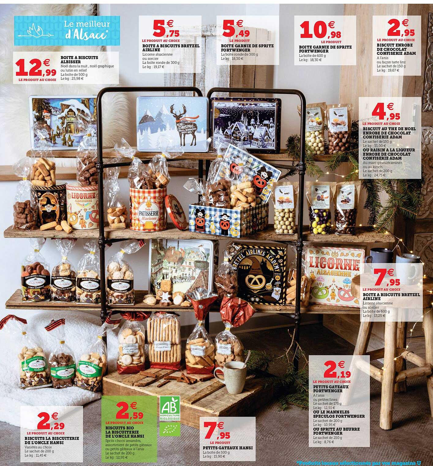 boîte à biscuit albisser, boîte à biscuits bretzel airline, boîte garnie de spritz fortwenger, biscuits enrobé de chocolat confiserie adam, biscuit au thé de noël enrobé de chocolat confiserie adam