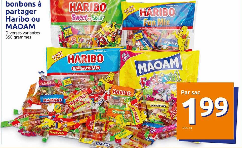 bonbons à partager haribo ou maoam