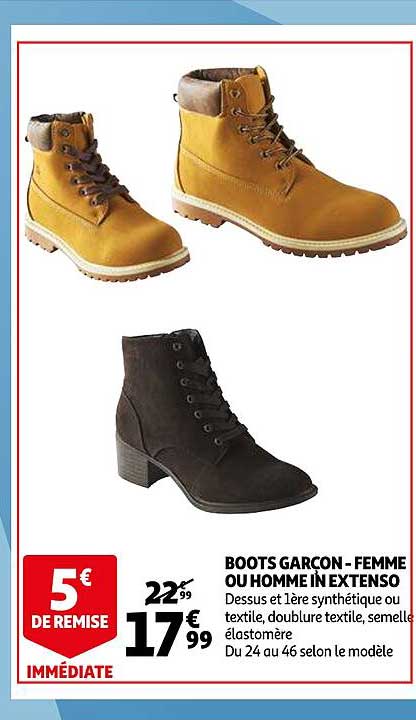 boots garçon - femme ou homme in extenso