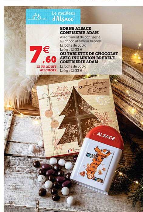 borne alsace confiserie adam ou tablette de chocolat avec inclusion bredele confiserie adam