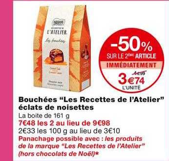 bouchées "les recettes de l'atelier" éclats de noisettes