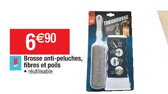 brosse anti-peluches, fibres et poils
