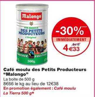 café moulu des petits producteurs "malongo"