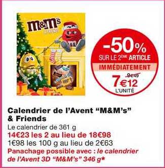 calendrier de l'avent "m&m's" & friends