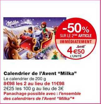 calendrier de l'avent "milka"