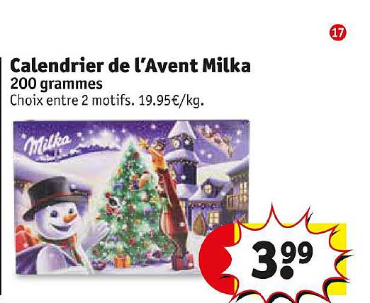 calendrier de l'avent milka