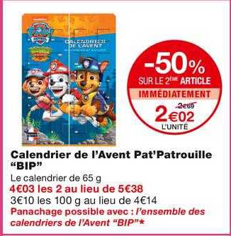 calendrier de l'avent pat'patrouille "bip"