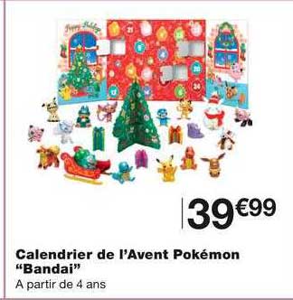 calendrier de l'avent pokémon "bandai"