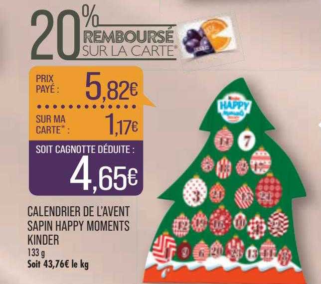 calendrier de l'avent sapin happy moments kinder