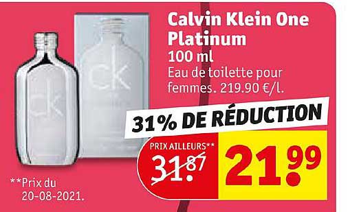 calvin klein one platinum 100 ml