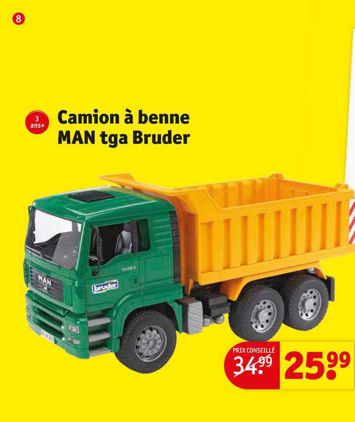 camion à benne man tga bruder