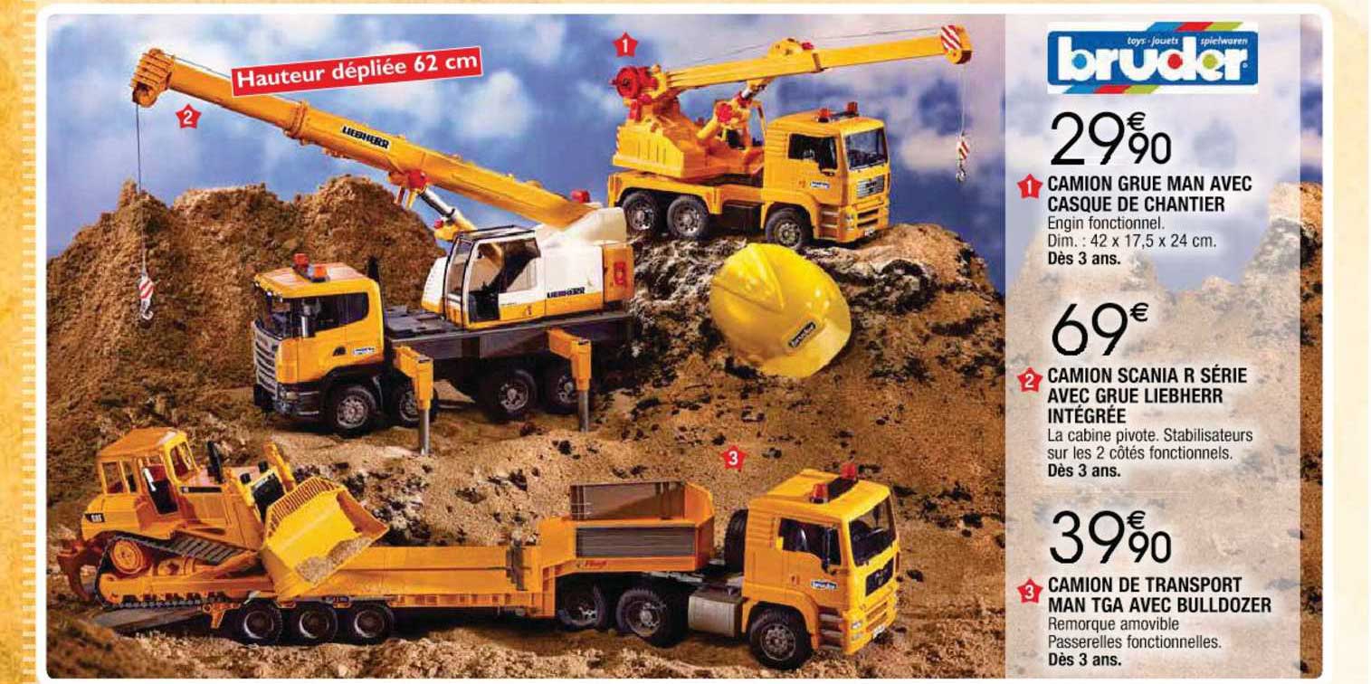 camion grue man avec casque de chantier, camion scania r série avec grue liebherr intégrée, camion de transport man tga avec bulldozer