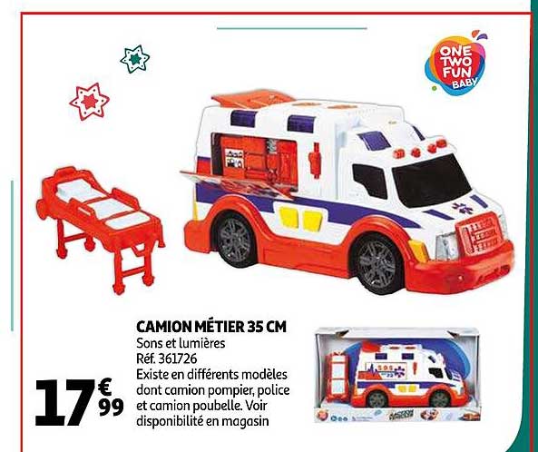 camion métier 35 cm one two fun baby