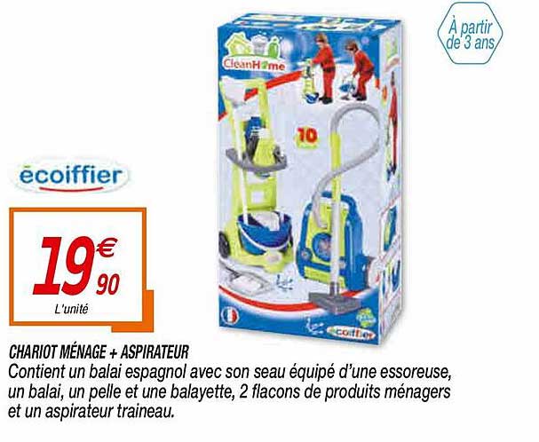 Chariot Ménage + Aspirateur écoiffier