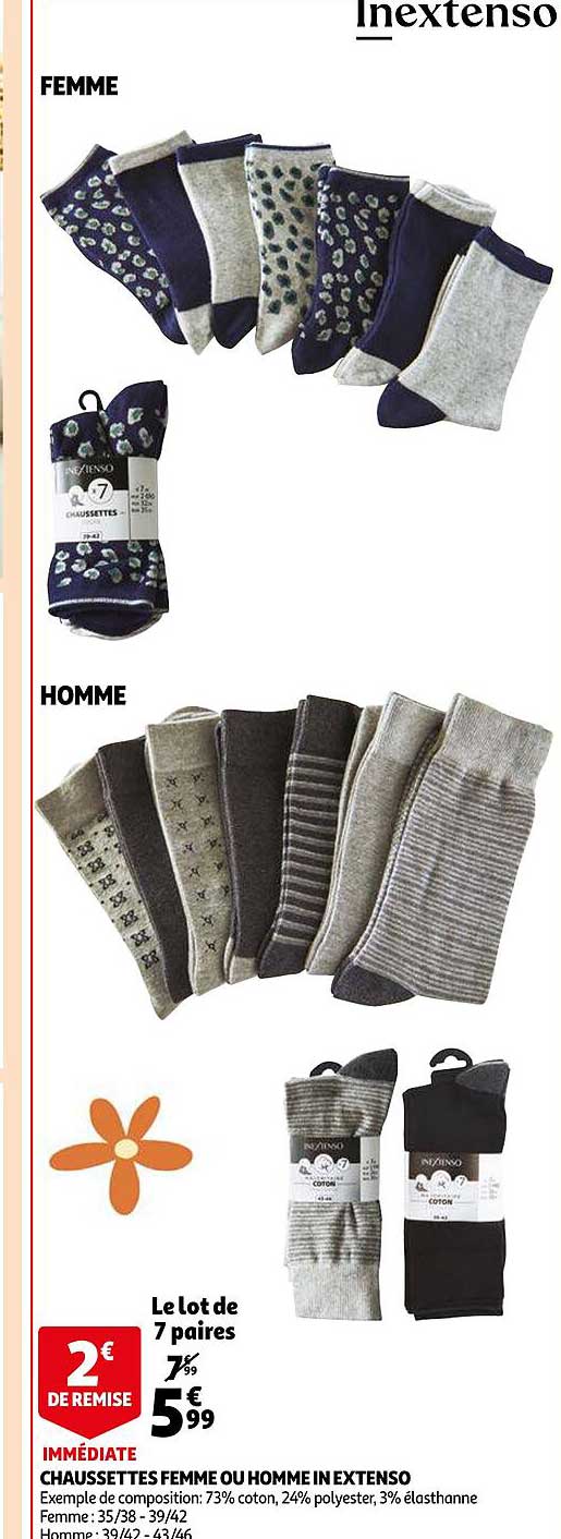 chaussettes femme ou homme in extenso