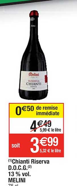 chianti riserva d.o.c.g. 13% vol. melini