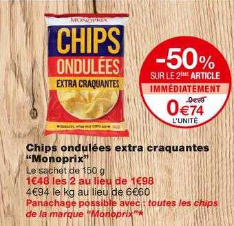 chips ondulées extra craquantes "monoprix"