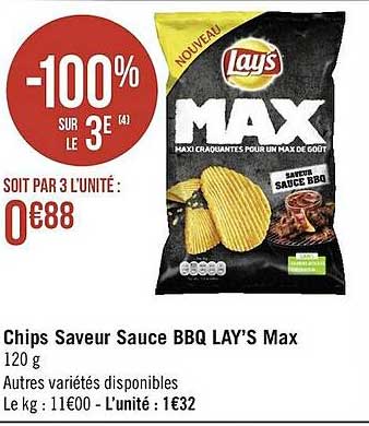 Chips Saveur Sauce Bbq Lay's Max