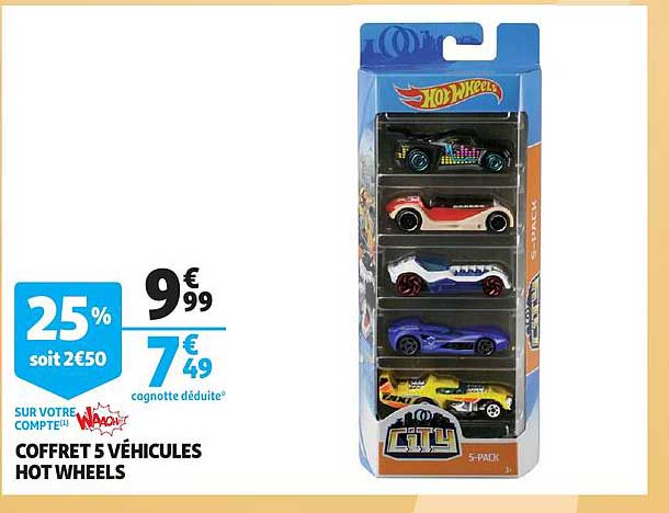 coffret 5 véhicules hot wheels