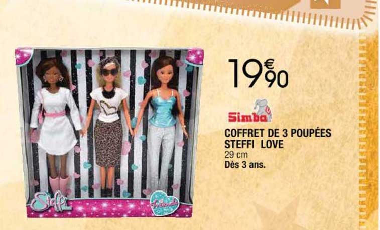 coffret de 3 poupées steffi love simba