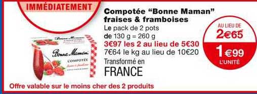 compotée "bonne maman" fraises & framboises