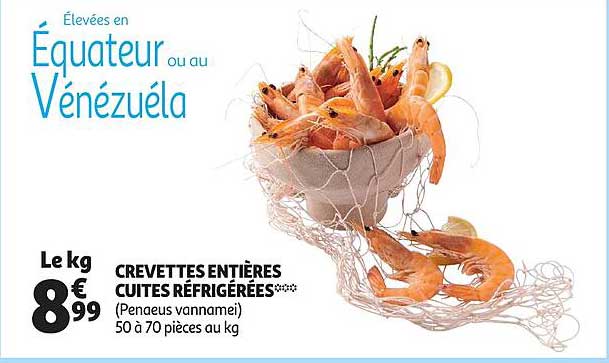 Crevettes Entières Cuites Réfrigérées