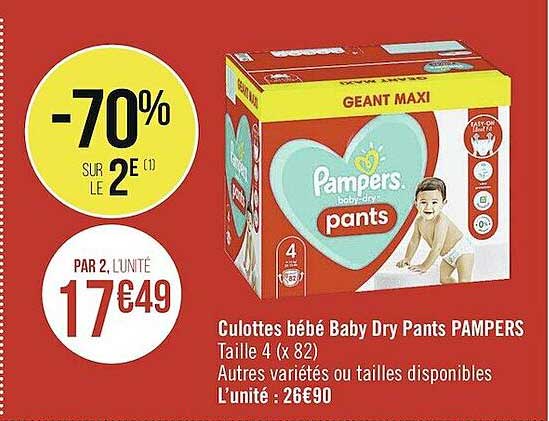Culottes Bébé Baby Dry Pants Pampers