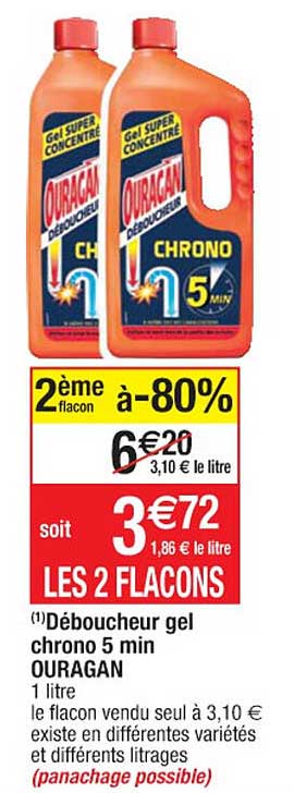 déboucheur gel chrono 5 min ouragan