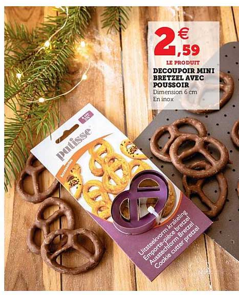 découpoir mini bretzel avec poussoir