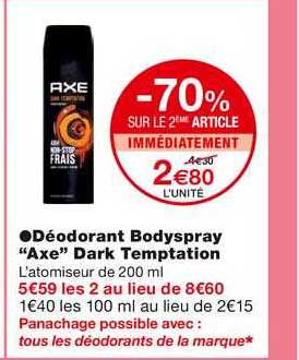 déodorant bodyspray "axe" dark temptation