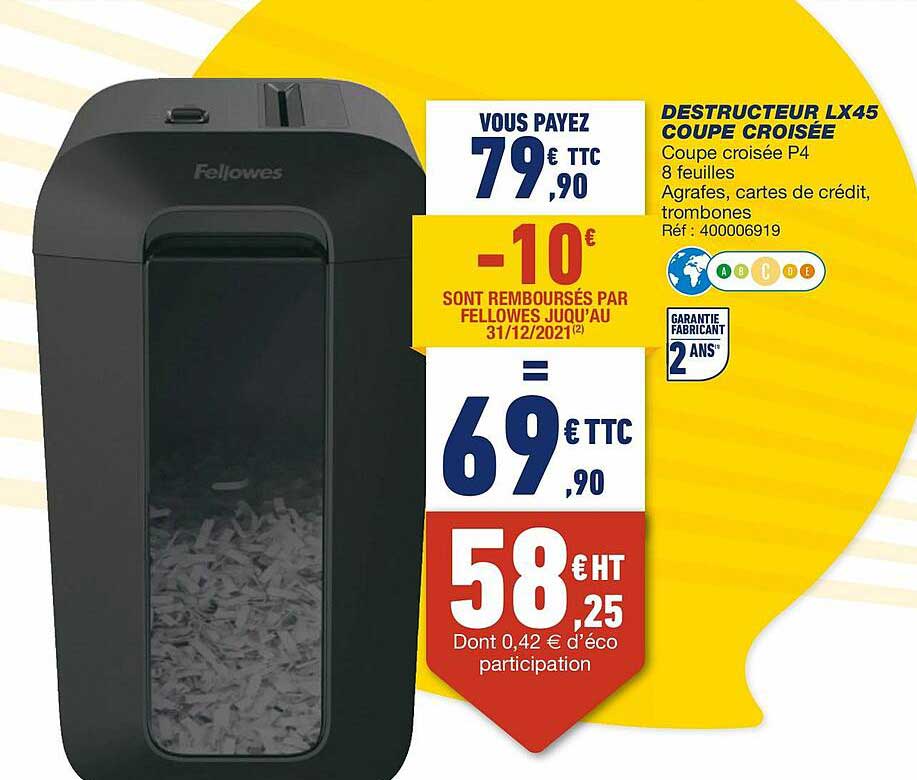 destructeur lx45 coupe croisée