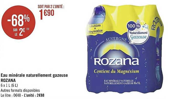 eau minérale naturellement gazeuse rozana