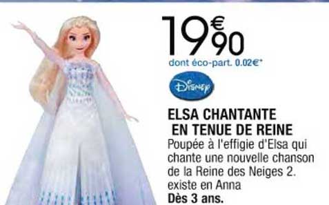 elsa chantante en tenue de reine disney