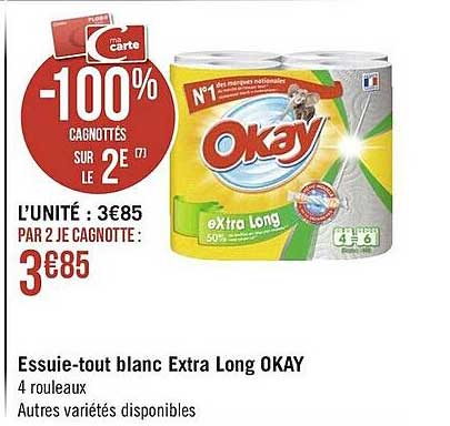 essuie-tout blanc extra long okay