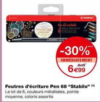 feutres d'écriture pen 68 "stabilo"