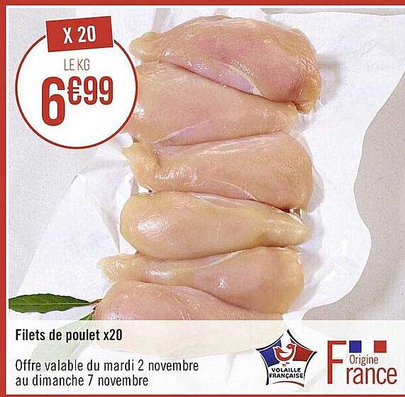 filets de poulet x20