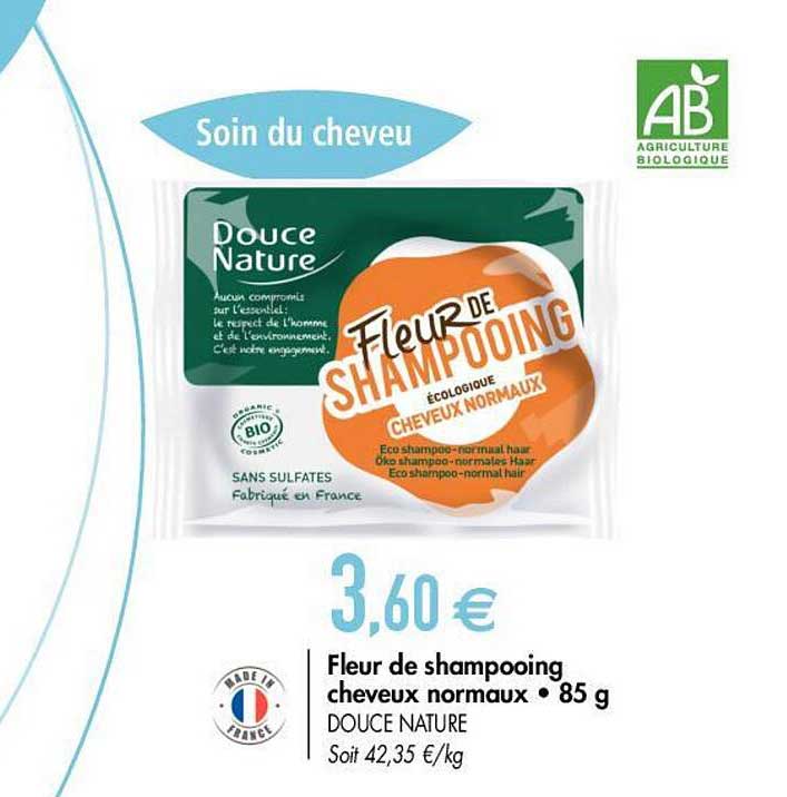 fleur de shampooing cheveux normaux