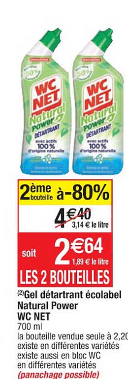Gel Détartrant écolabel Natural Power Wc Net