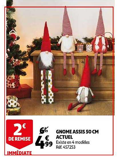 gnome assis 50 cm actuel