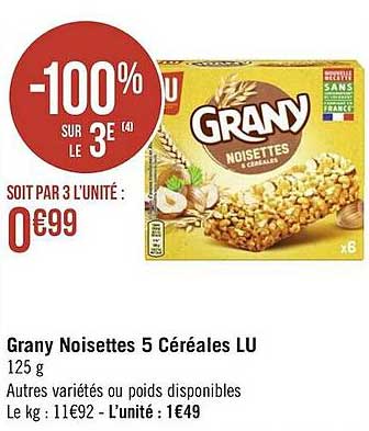 grany noisettes 5 céréales lu
