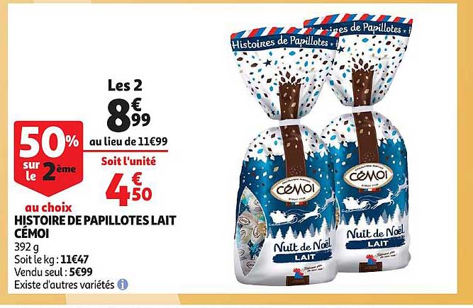 histoire de papillotes lait cémoi