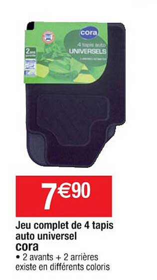 Jeu Complet De 4 Tapis Auto Universel Cora