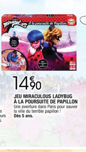jeu miraculous ladybug à la poursuite de papillon
